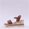 Oh My Sandals Platform Link Wedge - Cognac Leather